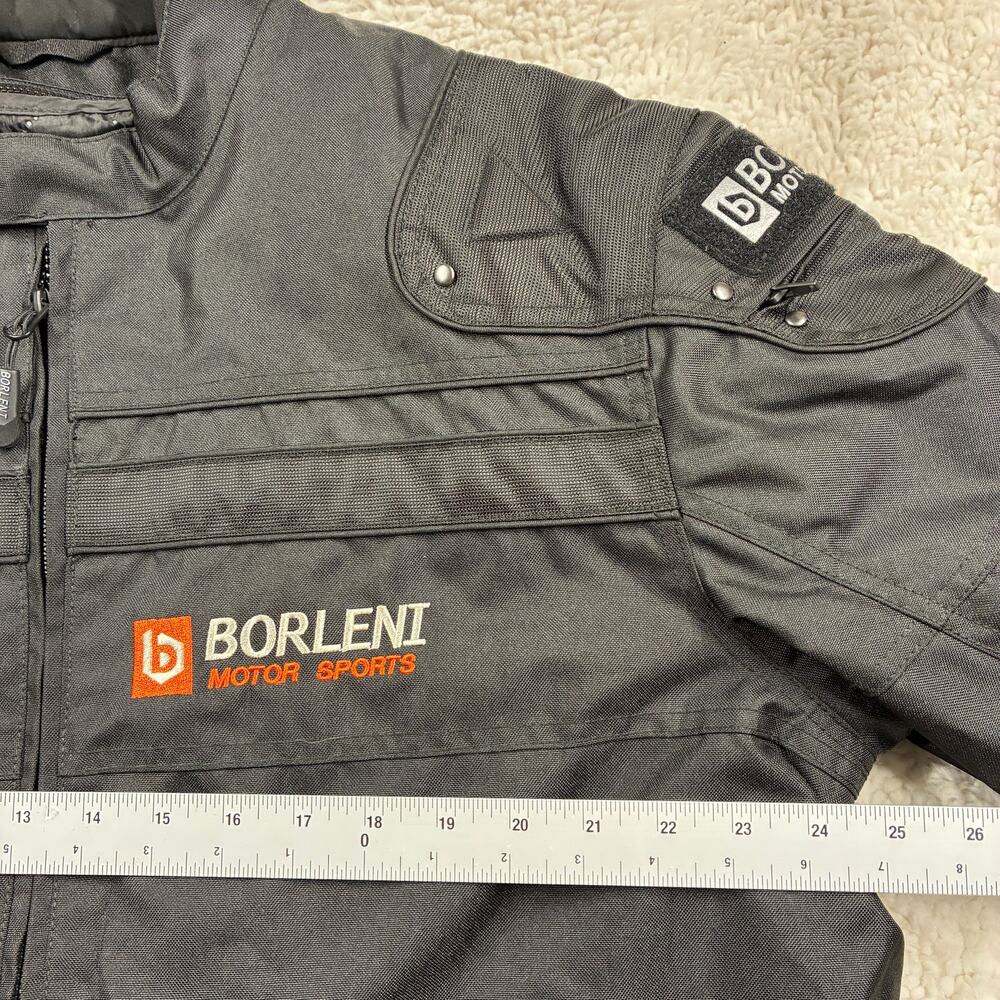 Borleni Racing Motorcycle Jacket Mens 2XL XXL Black Removable Liner Armor Riding - Picture 7 of 10